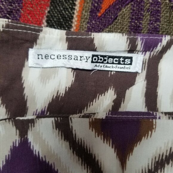 Necessary Objects Women's Geometric Wide Hem Skirt Knee Length W Pockets Waist28 - Picture 3 of 5